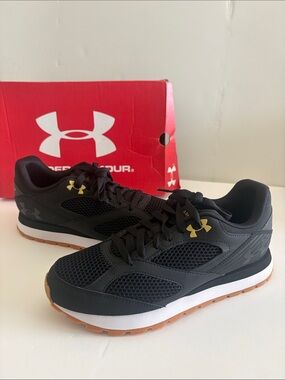 NIB Under Armour Women’s UA W Jogger Black Gold Mesh Athletic Sneakers 9.5
